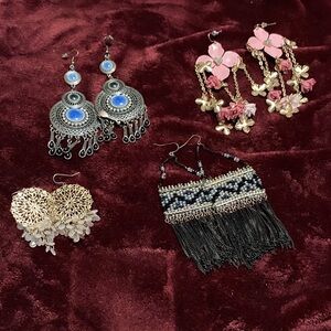 Elegant Blue and Silver Dangle Earrings